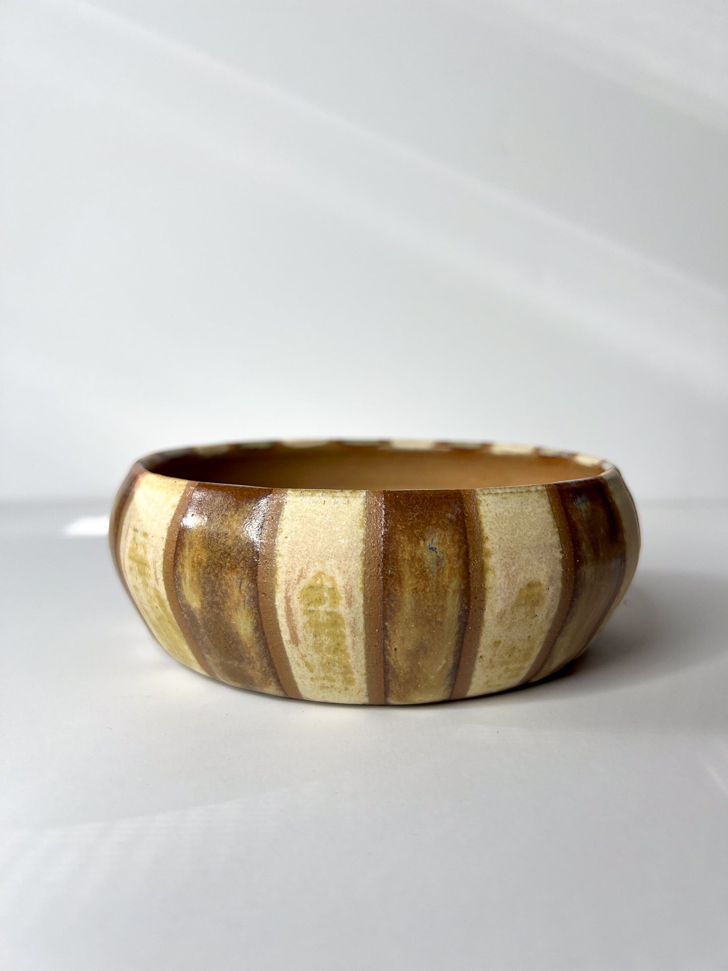 Striped wheel thrown planter