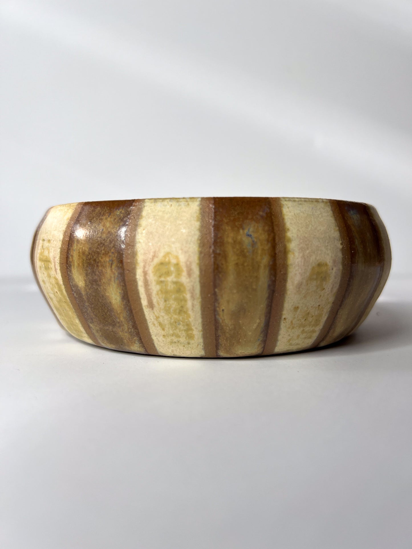 Striped wheel thrown planter