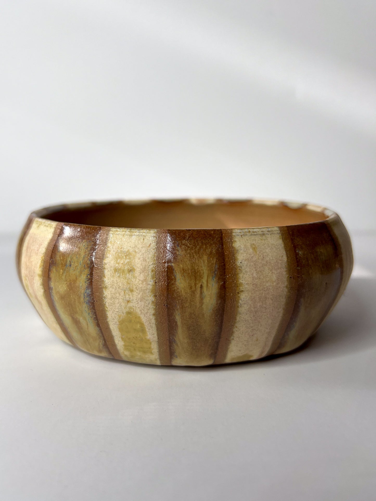 Striped wheel thrown planter