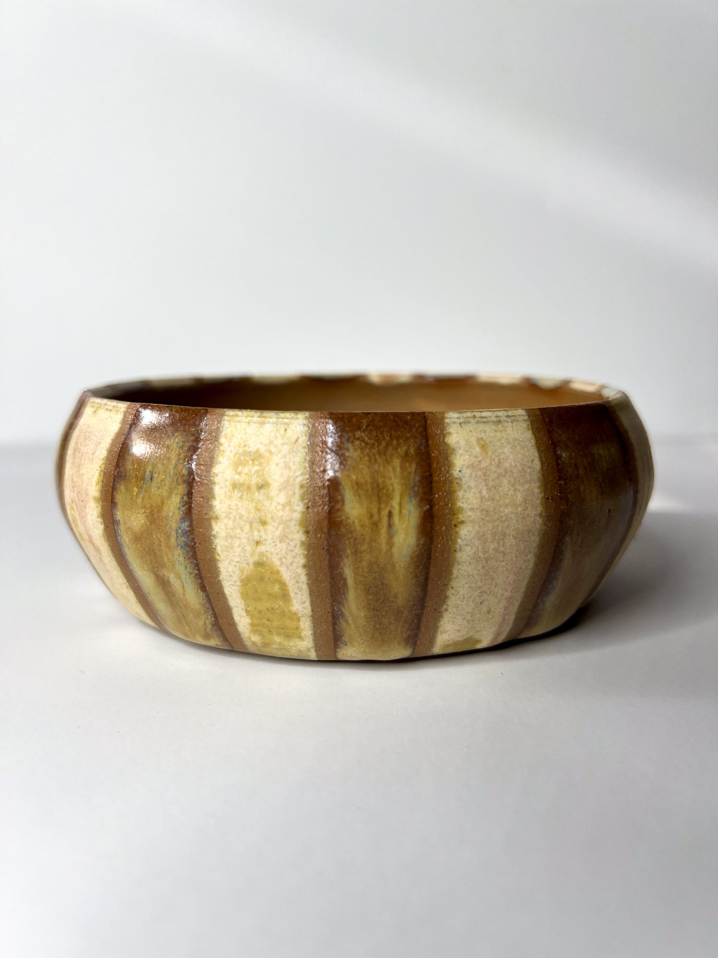Striped wheel thrown planter