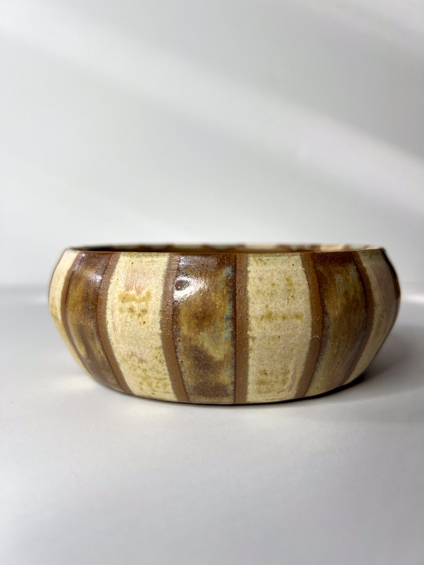 Striped wheel thrown planter