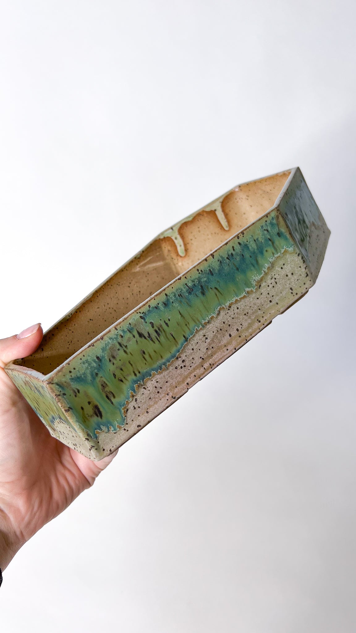 Large Green Coffin Planter