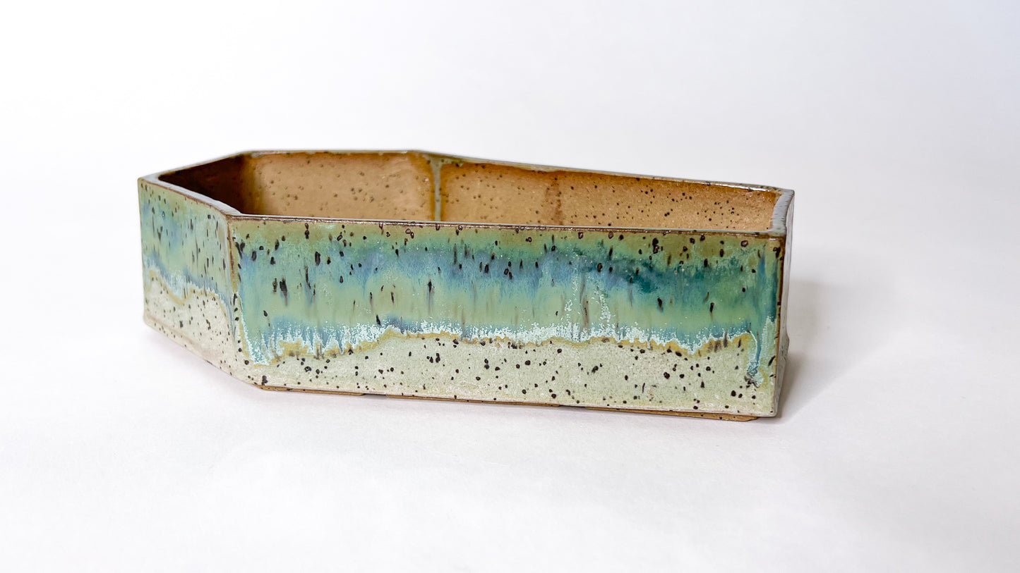 Large Green Coffin Planter