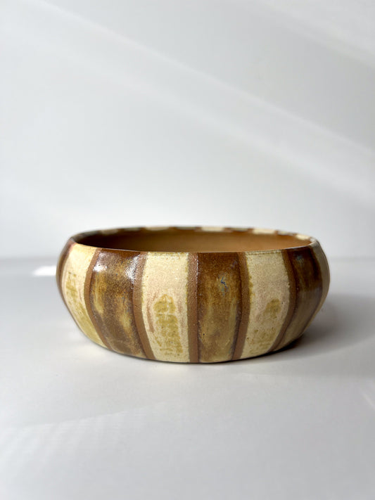 Striped wheel thrown planter